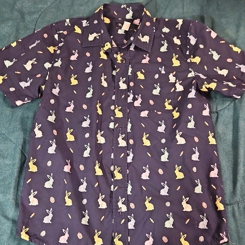 Place Navy Bunny Print Shirt